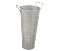 Cabilock Vintage Iron Flower Barrel Waterproof Zinc Coated Flower Vase with Handles Decorative Planter for Home and Garden for Balcony and Fence Display