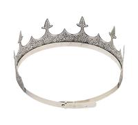 Cabilock Vintage King Crown Hair Band for Men Iron Construction Comfortable Fit Royal Party Tiara for Birthday Themed Costume Stage Show Accessories