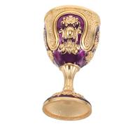 Cabilock Vintage Metal Goblet Chalice with Embossed Flower Design Highstem Holy Water Offering Cup for Church Rituals and Home Decor Elegant Retro Communion Glass for Wedding and Party Use