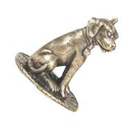 Cabilock Vintage Miniature Brass Dog Statue Ornament Home Decor Desk Decoration Animal Figurine Craft for Living Room and Office Accents