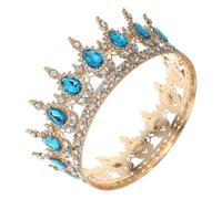 Cabilock Vintage Rhinestone Bridal Crown for Women Sky Blue Crystal Tiara with Comfortable Fit and Dazzling Touch, Elegant Design for Wedding and Theatrical Performances
