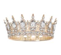 Cabilock Vintage Rhinestone Bridal Tiara Crown for Women Glittering Queen Hair Accessory for Wedding Engagement Prom Party Elegant Retro Crown Decoration