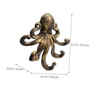 Cabilock Vintage Rustic Cast Iron Octopus Hook Wall Mounted Key Hanger Organizer for Home Bathroom Kitchen Bedroom with Retro Copper Finish