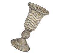 Cabilock Vintage Rustic Metal Flower Vase for Dried Flowers Sturdy Distressed Planter for Dining Table and Office Decor Classic Farmhouse Style Home Accent