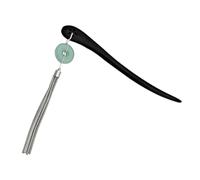 Cabilock Vintage Synthetic Jade Hair Stick for Bun Smooth Edged Wood Hair Chopstick Retro Hanfu Headdress Accessory for Elegant Updo and Daily Wear