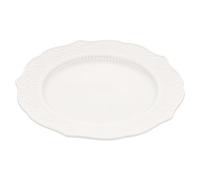 Cabilock Vintage White Ceramic Dinner Plate with Embossed Design Deep Porcelain Steak and Serving Plate for Pasta Salad Dessert Suitable for Home Restaurant and Hotel Use