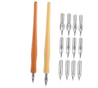 Cabilock Vintage Wooden Calligraphy Pen with Gothic Flat Head Nibs Dip Pen for Smooth Precise Writing Ergonomic Irregular Rod Grip for Beginners and Modern Calligraphy Enthusiasts