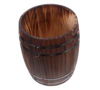 Cabilock Vintage Wooden Chopstick Holder Bucket Rustic Wine Barrel Design Utensil Organizer for Chopsticks Forks Spoons Sturdy Natural Wood Storage Box for Kitchen Dining Table