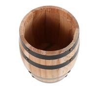 Cabilock Vintage Wooden Chopstick Holder Compact Space Saving Utensil Organizer Rustic Carbonized Oak Storage Barrel for Forks Spoons Cutlery Desktop Storage