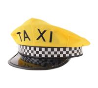 Cabilock Vintage Yellow Taxi Driver Hat Polyester Material with Wide Brim Breathable Design for Adult Party Costume Activities and Group Events