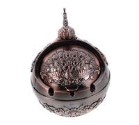 Cabilock Vintage Zinc Alloy Ashtray with Lid Windproof Smokeless Metal Tray for Home Office Patio Retro Style Ash Tray with Easy Clean Surface Decorative and Multipurpose Tabletop Accessory