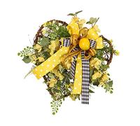 Cabilock Vivid Lemon Wreath Lemon Flower Adornment Shaped Hanging Practical Wall Art