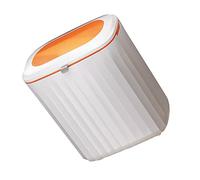 Cabilock Wall Mounted Trash Can Plastic 8L Slide Open Hanging Waste Basket with Lid Ultra Narrow Kitchen Compost Bin Household Food Bin Office