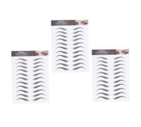 Cabilock Waterproof 6d Hair-like Eyebrow Stickers 3pcs Black Temporary Fake Eyebrow Transfers for Natural Look Suitable for Skin Types Beauty Makeup