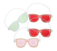 Cabilock Wear-resistant Pvc Gel Eye Masks 4pcs Set Decorative Fruit Pattern Cooling Eye Pads for Boys and Girls Portable Cold Compress Sleep Mask