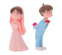 Cabilock Wedding Cake Toppers Unique Design 2 Pairs Bride and Groom Figurines Pvc Material Easy to Place for Engagement Party Decoration and Outdoor Weddings