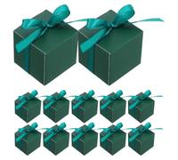 Cabilock Wedding Party Favor Boxes Romantic and Unique Wrapping Supplies 50pcs Green Kraft Paper with Ribbon, Multi-functional Design Treat Boxes for Large-scale Weddings and Events