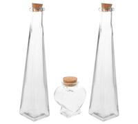 Cabilock Wedding Sand Ceremony Bottle Set 3Pcs Glass Keepsake Bottles with Cork Stoppers for Memorial Wedding and Sand Unity Ritual