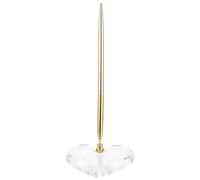 Cabilock Wedding Signing Pen for Guest Book with Heart-shaped Acrylic and Metal Base, Smooth Writing Golden Ballpoint Pen for Intimate Gatherings and Wedding Settings