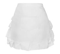 Cabilock White Apron Apron, Floral Short Waist Kitchen Apron Clothes Lace Half Waist Bib Maid Costume with Pocket Party Favors for Restaurant Hotel