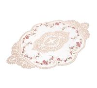 Cabilock White Microfiber Embroidered Place Mat with Sturdy and Easy Care Retro Crochet Design, Decorative Lace Table Mat for Home Table Decor and Dining