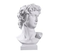 Cabilock White Resin Sculpture Vase, David Bust Design, Concrete Planter for Home Decor, Greek Statue Ornament