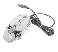 Cabilock Wired Gaming Mouse for Laptop and Desktop with Upgraded Key Layout and Skin-like Layer, Silver Plastic Classic Style, for Playing Computer Games