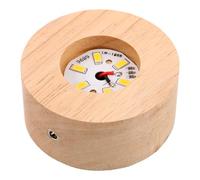 Cabilock Wood Base Lamp with 6.4cm Round Wooden LED Light Stand for Crystal Balls Display, Rechargeable Night Lamp Base in Beige Wood Material, Secure and Stable Design for Home Decor