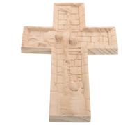 Cabilock Wood Cross Crucifix Jesus Wood Carving Decorative Plaque