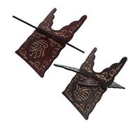 Cabilock Wooden Bible Book Stand with Carved Design, Black and Red 2pcs Set - Desk Book Holder for Holy Scriptures, Cookbook and Textbook Reading, Hands-Free Desktop Display