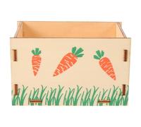 Cabilock Wooden Bunny Hay Feeder Rack with Chew Resistant Design for Guinea Pigs and Small Pets, Multi-functional Feeding Box in Khaki Colour, for Cage Or Floor Rabbit Feeding