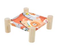 Cabilock Wooden Cartoon Elevated Pet Bed for Hamster and Guinea Pig, Provides Comfort and Sense of Security, Indoor Pet Accessory for Small Animal Rest and Sleep