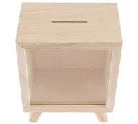 Cabilock Wooden Coin Bank Travel Fund Piggy Bank: Wooden Suitcase Bank Tip Jar Treasure Case Counting Money Jar Money Bank Desktop Decor For House Warming Wooden Piggy Bank
