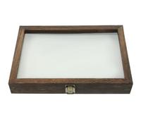 Cabilock Wooden Display Case Wooden Collection Box with Clear Glass Top Entomology Boxes Entomology Case Display Case Shadow Box Specimen Storage Box for Home