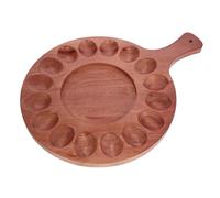 Cabilock Wooden Divided Egg Tray Serving Plate for Party Food Double Side Deviled Egg Dish Compartments for Easter Gathering