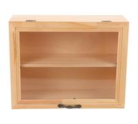 Cabilock Wooden Double-Layer Small Desktop Storage Rack in Natural Wood Color with Painted Finish - Kitchen Counter Organizer for Tea Bags and Spice Packets, Compact Pantry Storage Box