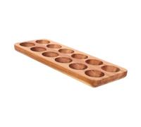 Cabilock Wooden Egg Tray for Fresh Eggs Holder Countertop Kitchen Storage Slots Fridge Organizer Made of Wood Serve and Display