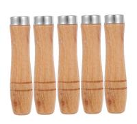 Cabilock Wooden File Handle Replacement for 10-inch Files with Metal Collar Hardwood Universal Tool Handle and Garden Tools 5pcs