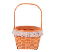 Cabilock Wooden Fruit Basket Mini Woven Portable Basket for Fruit Bowl Storage Multipurpose Photo Prop for Photographing Home Decor