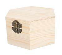 Cabilock Wooden Hexagon Boxes Unfinished Wood Box Organizer Display Case for Handmade Crafts and Accessories