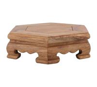 Cabilock Wooden Hexagonal Display Stand, Decorative Flowerpot Pedestal, Bonsai Vase Base, Rustic Plant Artware Holder for Home Office