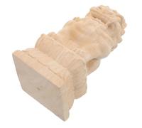 Cabilock Wooden Lion Post Finial for Garden Bridge Decoration Unfinished Classic Feng Shui Fu Dog Statue Vintage Outdoor Ornamental Carved Railing Top Accessory