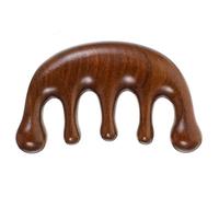 Cabilock Wooden Massage Comb Body Massager Tool with Five Wide Teeth, Natural Red Sandalwood Scalp Massager for Head Acupoint Relaxation and Stress Relief, Suitable for Women and Daily Use