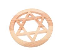Cabilock Wooden Pentagram Altar Tile Natural Grain Ceremony Decor with Stable Base for Rituals and Household Aesthetic Retro Style Wooden Sacrificial Decoration