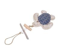 Cabilock Wooden Sea Turtle Figurine Coastal Wall Hanging Nautical Ocean Decor for Rooms and Beach Theme Home Install Summer Ornament with Natural Blue Finish and Playful Sea Animal Accent