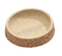 Cabilock Woven round Cat Dog Sleeping Bed Pet Dog Nest Lightweight Washable Grass Willow Braided Comfortable Indoor with Lovely and Funny Appearance