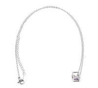 Cabilock Zircon Pendant Car Crystal Hanging Accessories Square Pendant Necklace Cube Necklace for Women Plated Purple