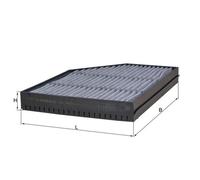 Cabin Air Filter Element with Activated Carbon - MAHLE LAK 863 - Car