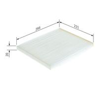 Bosch M2188 Standard Cabin Filter - Replacement Filter | Filters Pollen and Dust for Cleaner Air Inside the Vehicle