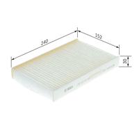 Bosch M2247 Standard Cabin Filter, Replacement Filter - Filters Pollen and Dust for Cleaner Air Inside the Vehicle